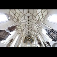 Merseburg, Dom St. Johannes und St. Laurentius, Blick ins Gewölbe mit Orgel