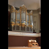 Basel, Stadtcasino, Konzertsaal, Orgel mit mobilem Spieltisch seitlich