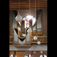 Berlin, Mater Dolorosa Lankwitz, Orgel seitlich vom Altarraum aus gesehen