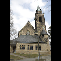 Berlin, Grunewaldkirche, Turm und Chor von auen