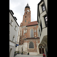 Straubing, Basilika St. Jakob, Ansicht von der Jakobsgasse