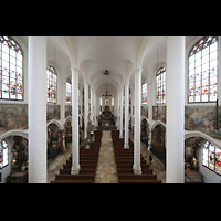 Straubing, Basilika St. Jakob, Blick von der Orgelempore in die Basilika