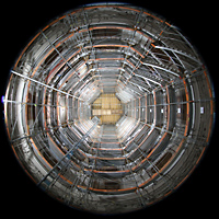 Blick ins Baugerüst des Vierungsturms bis auf fast 70 m Höhe Passau, Dom St. Stephan, Blick ins Baugerüst des Vierungsturms bis auf fast 70 m Höhe