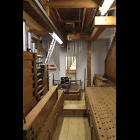 Restaurierungsarbeiten an der Fernorgel - im Mai 2021 mit ausgebauten Pfeifen Passau, Dom St. Stephan, Restaurierungsarbeiten an der Fernorgel - im Mai 2021 mit ausgebauten Pfeifen