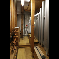 Restaurierungsarbeiten an der Fernorgel - im Mai 2021 mit ausgebauten Pfeifen Passau, Dom St. Stephan, Restaurierungsarbeiten an der Fernorgel - im Mai 2021 mit ausgebauten Pfeifen