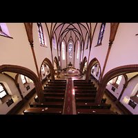 Berlin, Herz-Jesu-Kirche Tegel, Blick von der Orgelempore in die Kirche