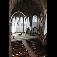 Berlin, St. Marien, Blick von der Emporenorgel in die Kirche und zur Hauptorgel