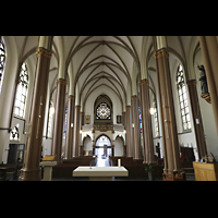 Willich, St. Johannes Baptist, Innenraum in Richtung Westwand