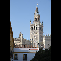 Sevilla, Catedral, Giralda von der Alcazar aus gesehen