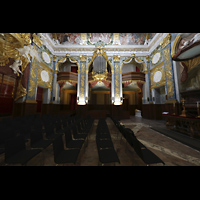 Berlin, Schloss Charlottenburg, Eosander-Kapelle, Innenraum in Richtung Orgel