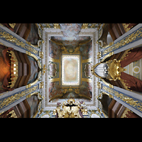 Berlin, Schloss Charlottenburg, Eosander-Kapelle, Blick von unten zur Decke