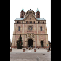 Speyer, Kaiser- und Mariendom, Fassade mit Westtrmen