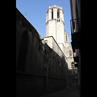 Barcelona, Catedral de la Santa Creu i Santa Eulàlia, Glockenturm der Porta de Sant Iu mit dem Türmchen der Leiter