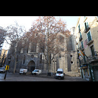 Barcelona, Basílica de Santa María del Pi, Seitenansicht von der Plaça del Pí