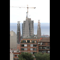 Barcelona, La Sagrada Familia, Blick vom Park Gell zur Sagrada Familia