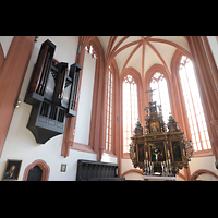Bayreuth, Stadtkirche Heilig Dreifaltigkeit, Chorraum mit Chororgel und Hauptaltar