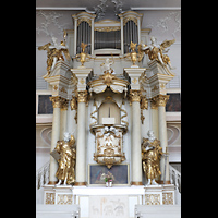 Bayreuth, Spitalkirche, Altar mit Orgel