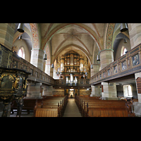 Schöningen am Elm, St. Vincenz, Innenraum in Richtung Orgel