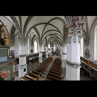 Wolfenbüttel, Hauptkirche Beatae Mariae Virginis, Seitlicher Blick von der Orgelempore in die Kirche