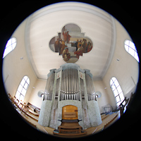 Welschensteinach, St. Peter und Paul, Orgel mit Blick aufs Deckengemlde