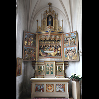 Ingolstadt, Liebfrauenmnster, Seitenaltar mit Darstellung des letzten Abendmahls