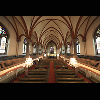 Stockholm, Oscarskyrkan, Blick von der Orgelempore in die Kirche