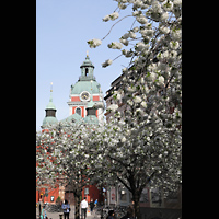 Stockholm, S:t Jakobs kyrka, Blick vom Jakobsgatan auf die Kirche von Westen