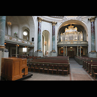 Stockholm, Hedvig Eleonora kyrka, Blick ber den Allen-Spieltisch zur hauptorgel