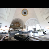 Stockholm, Katarina kyrka, Seitlicher Blick vom Chorraum zur Orgel und ins Gewlbe