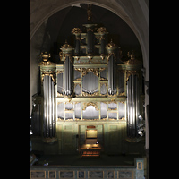 Stockholm, S:t Jakobs kyrka, Blick vom Balkon des Fernwerks auf die Hauptorgel