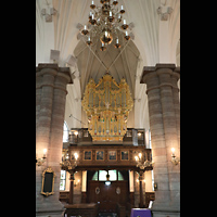 Stockholm, Deutsche St. Gertruds-Kirche, Orgelempore der Dben-Orgel