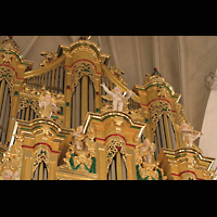 Stockholm, Deutsche St. Gertruds-Kirche, Prospektdetails der Dben-Orgel
