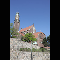Stockholm, Engelbrektskyrkan, Blick vom Uggelviksgatan von Sdosten auf die Kirche