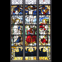 Kln (Cologne), Antoniter Citykirche (ev.), Buntes Glasfenster im Chor