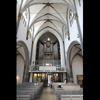 Kln (Cologne), Antoniter Citykirche (ev.), Innenrazum in Richtung Orgel