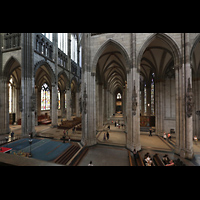 Köln (Cologne), Dom St. Peter und Maria, Blick von der Querhausorgelempore (Zentralspieltisch) ins Langhaus nach Westen