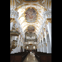 Regensburg, Stiftskirche Unserer Lieben Frau zur Alten Kapelle ('Alte Kapelle'), Innenraum in Richtung Orgel