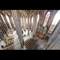 Nrnberg (Nuremberg), St. Sebald, Blick vom Balkon in der nrdlichen Vierung in den Chorraum mit Orgel