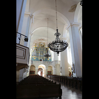 Vilnius, v. Jonu banycia (Universittskirche St. Johannis), Innenraum in Richtung Orgel 8seitlich)