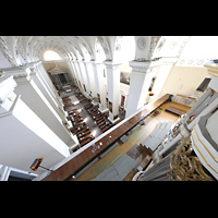 Vilnius, Arkikatedra (Kathedrale), Blick vom Dach der Orgel entlang der Prospektpfeifen in die Kathedrale