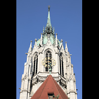 Mnchen (Munich), St. Paul, Spitze des 97 m hohen Hauptturms ber der Vierung