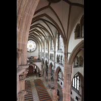 Mnchen (Munich), St. Paul, Blick vom Turmaufgang sdlich im Chor ins Hauptschiff und zur Orgel