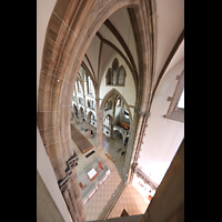 Mnchen (Munich), St. Paul, Blick vom Turmaufgang sdlich im Chor ins Hauptschiff und zur Orgel