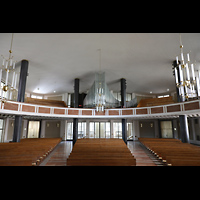Mnchen (Munich), St. Matthus (ev.), Innenraum in Richtung Orgel