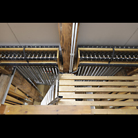 Blick von oben auf die Röhrenglocken der Fernorgel Passau, Dom St. Stephan, Blick von oben auf die Röhrenglocken der Fernorgel