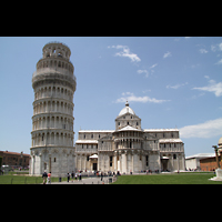 Pisa, Duomo di Santa Maria Assunta, Schiefer Turm und Dom von Osten