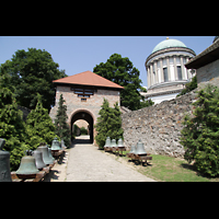 Esztergom (Gran), Szent Istvn Bazilika (St. Stefan Basilika), Blick vom Burgberg auf die Basilika