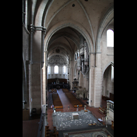 Trier, Dom St. Peter, Blick vom Spieltisch der Chororgel zur Hauptorgel