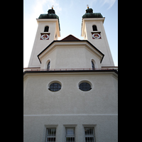 Tutzing, St. Josef, Auenansicht auf den Chor und die Trme