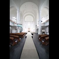 Dsseldorf, Johanneskirche, Innenraum in Richtung Chor